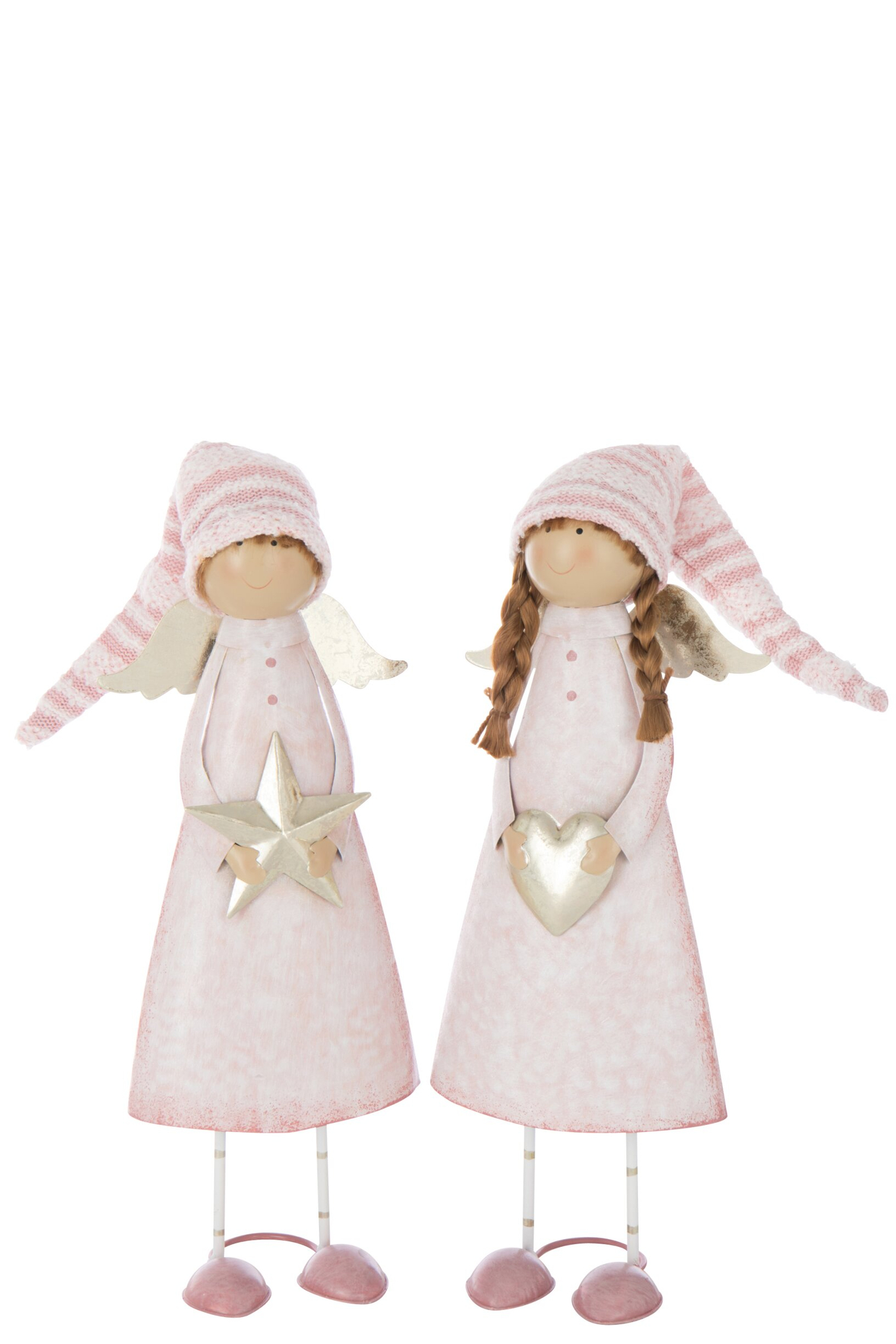 Decoratie Pieltira Metaal Roze - Set van 2