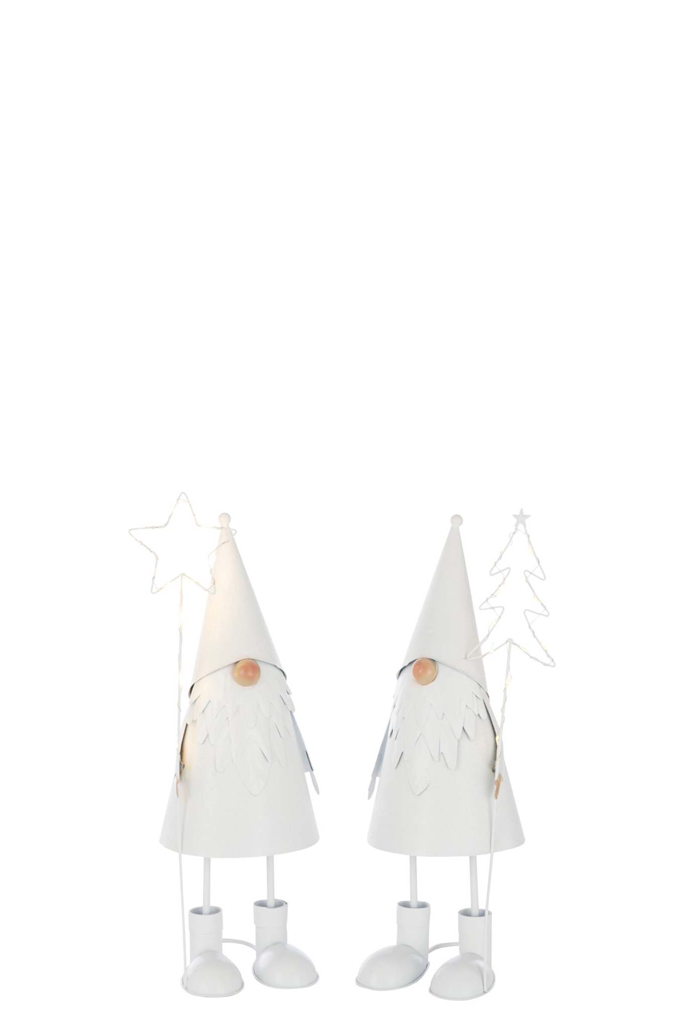 Kerstboom Vulvio Metaal Wit H37 cm - Set van 2