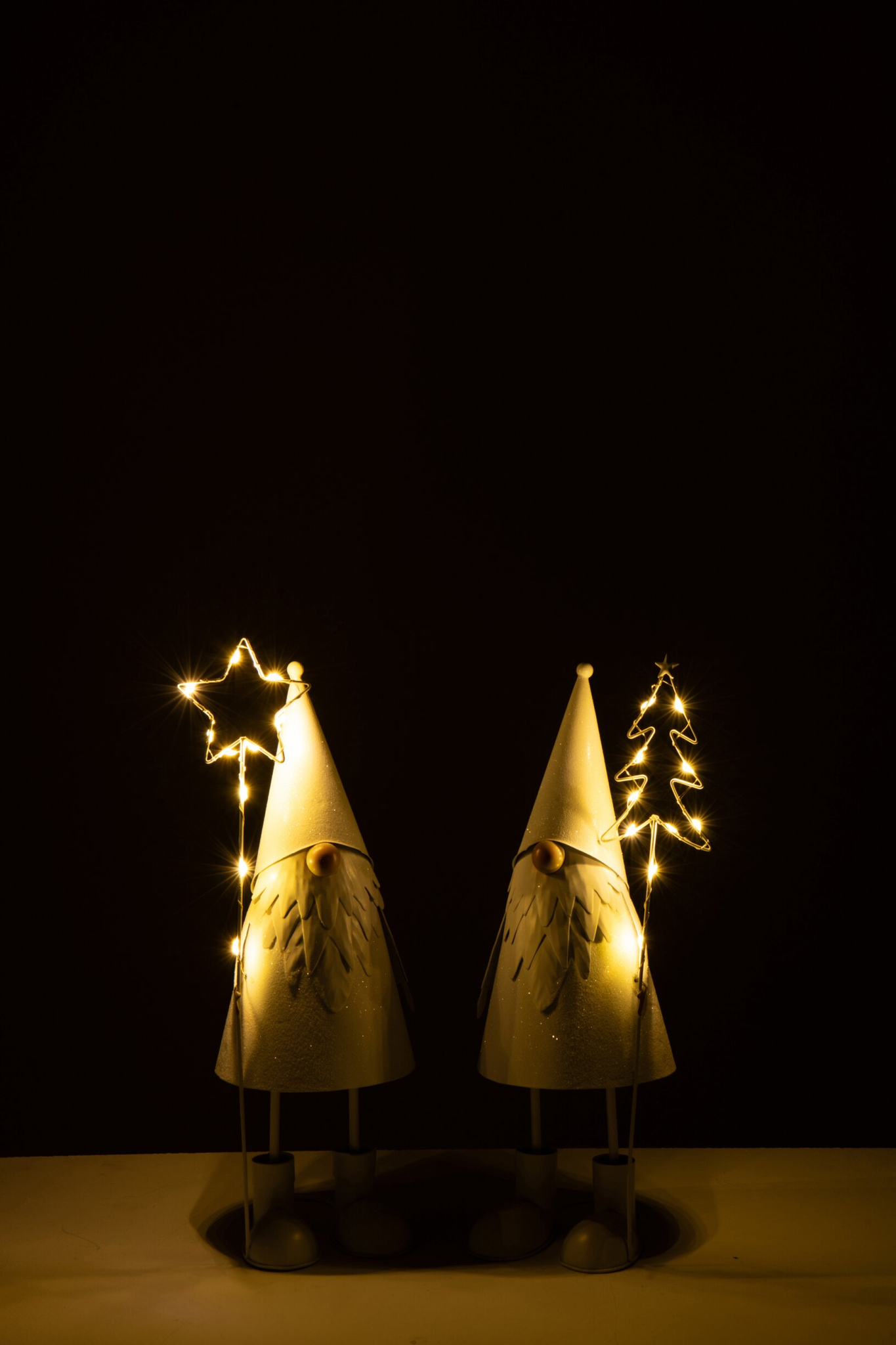 Kerstboom Vulvio Metaal Wit H37 cm - Set van 2 - Afbeelding 2