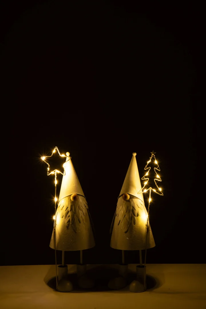 Kerstboom Vulvio Metaal Wit H37 cm - Set van 2 - Afbeelding 2