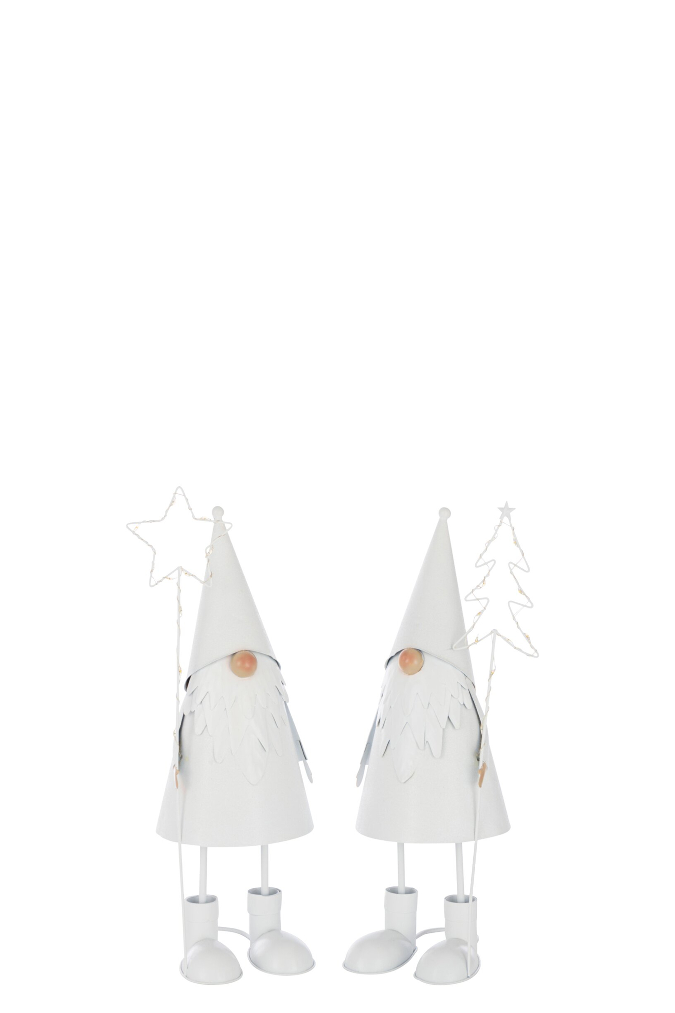 Kerstboom Vulvio Metaal Wit H37 cm - Set van 2 - Afbeelding 4