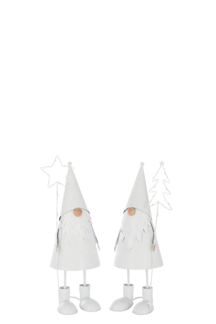 Kerstboom Vulvio Metaal Wit H37 cm - Set van 2 - Afbeelding 4