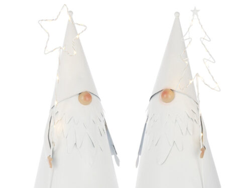 Kerstboom Hoonsil wit metaal set van 2, 54 cm, met ster en boom voor sfeervolle kerstdecoratie