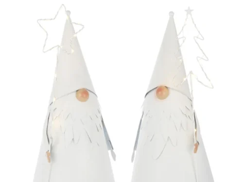 Kerstboom Hoonsil wit metaal set van 2, 54 cm, met ster en boom voor sfeervolle kerstdecoratie