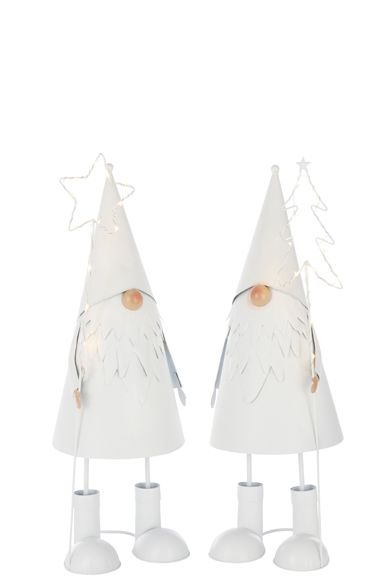 Kerstboom Hoonsil Metaal Wit H54 cm - Set van 2