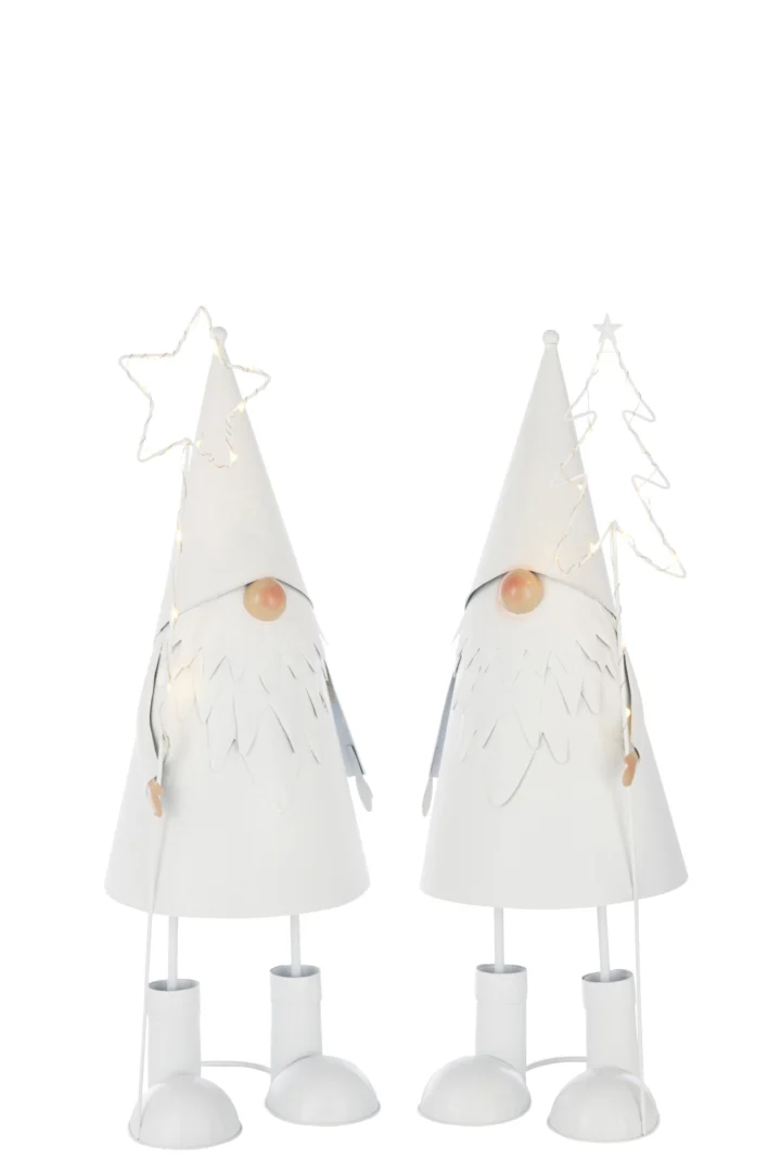 Kerstboom Hoonsil wit metaal set van 2, 54 cm, met ster en boom voor sfeervolle kerstdecoratie