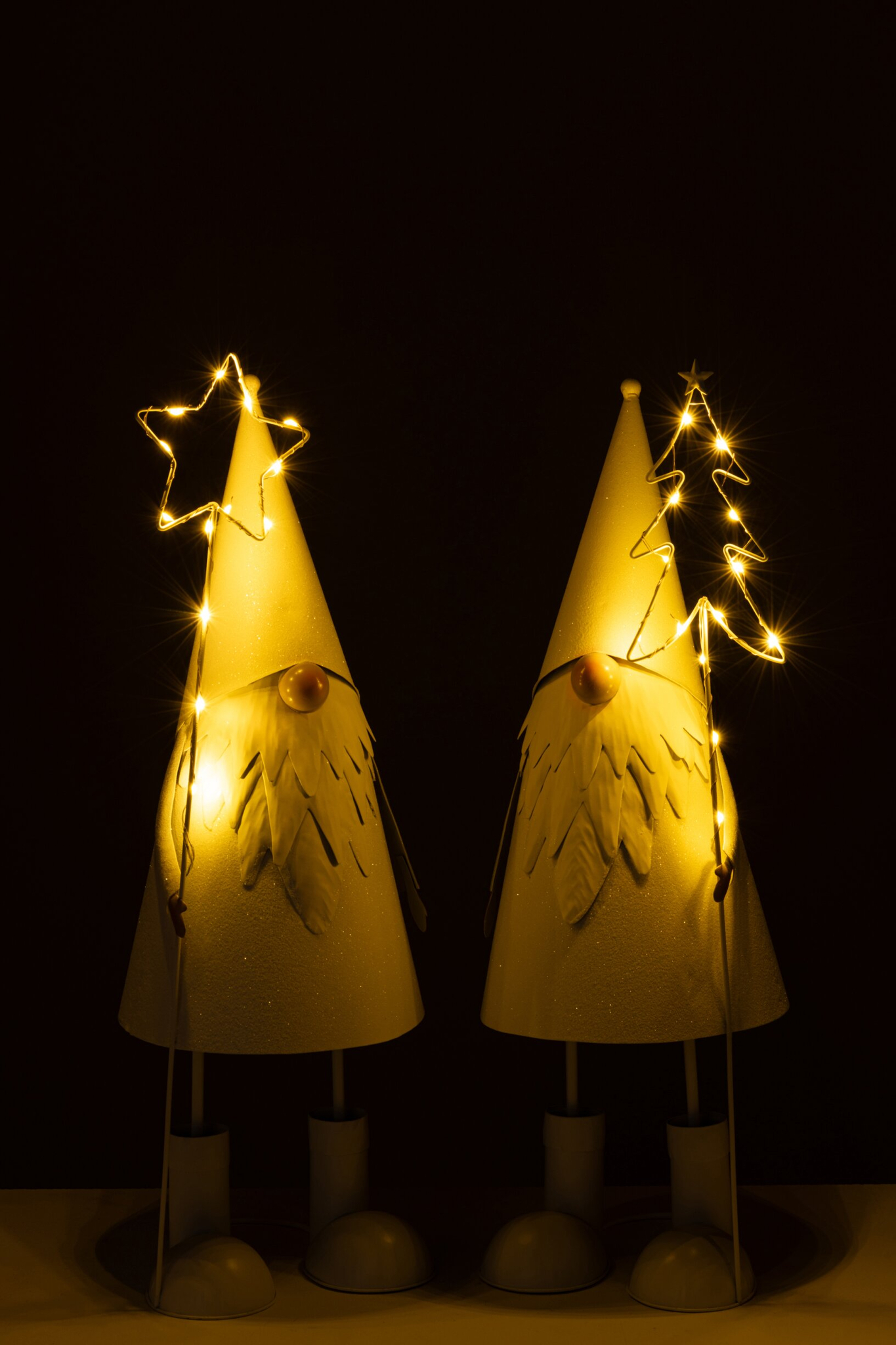 Kerstboom Hoonsil Metaal Wit H54 cm - Set van 2 - Afbeelding 2