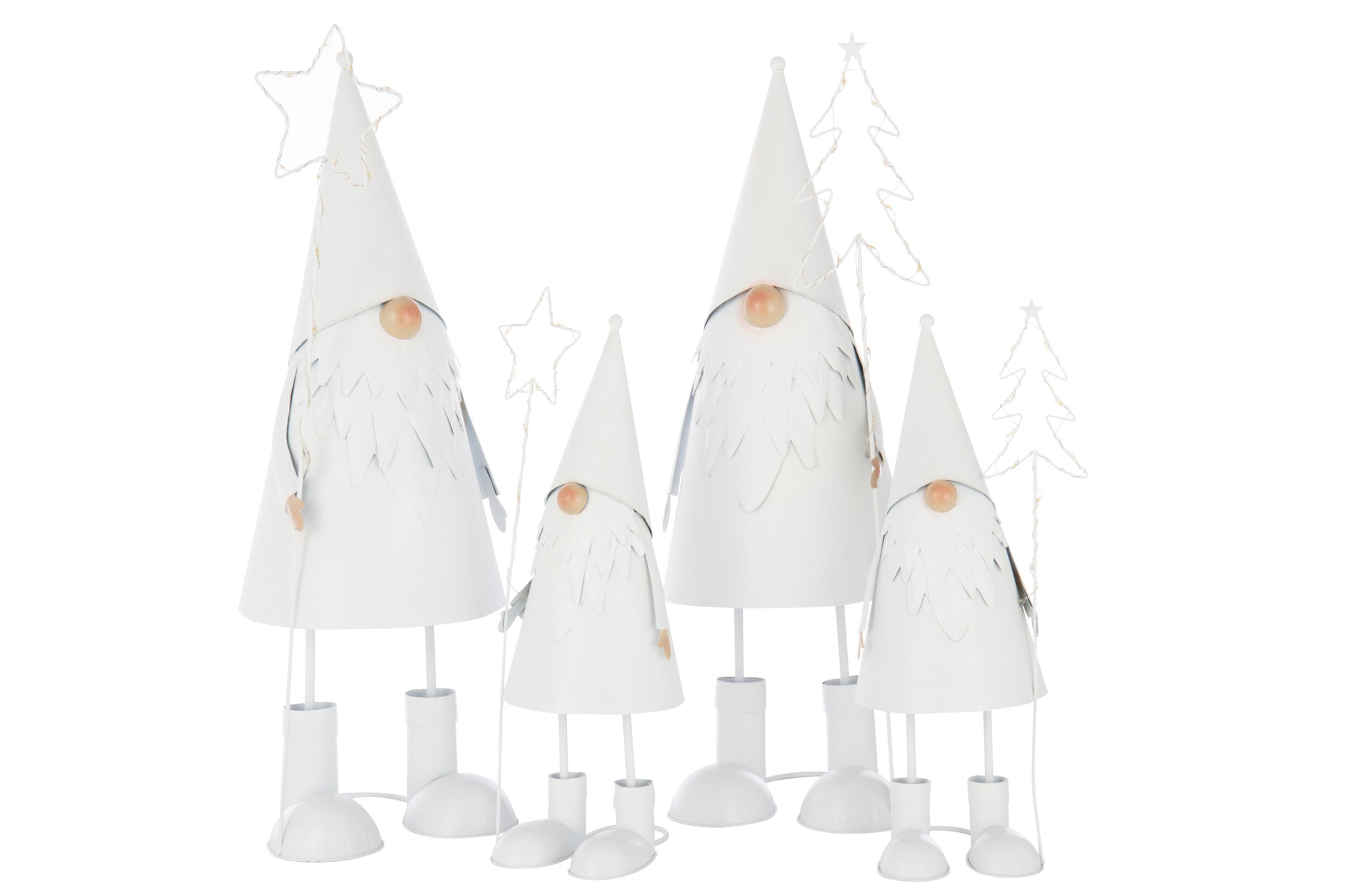 Kerstboom Hoonsil Metaal Wit H54 cm - Set van 2 - Afbeelding 3