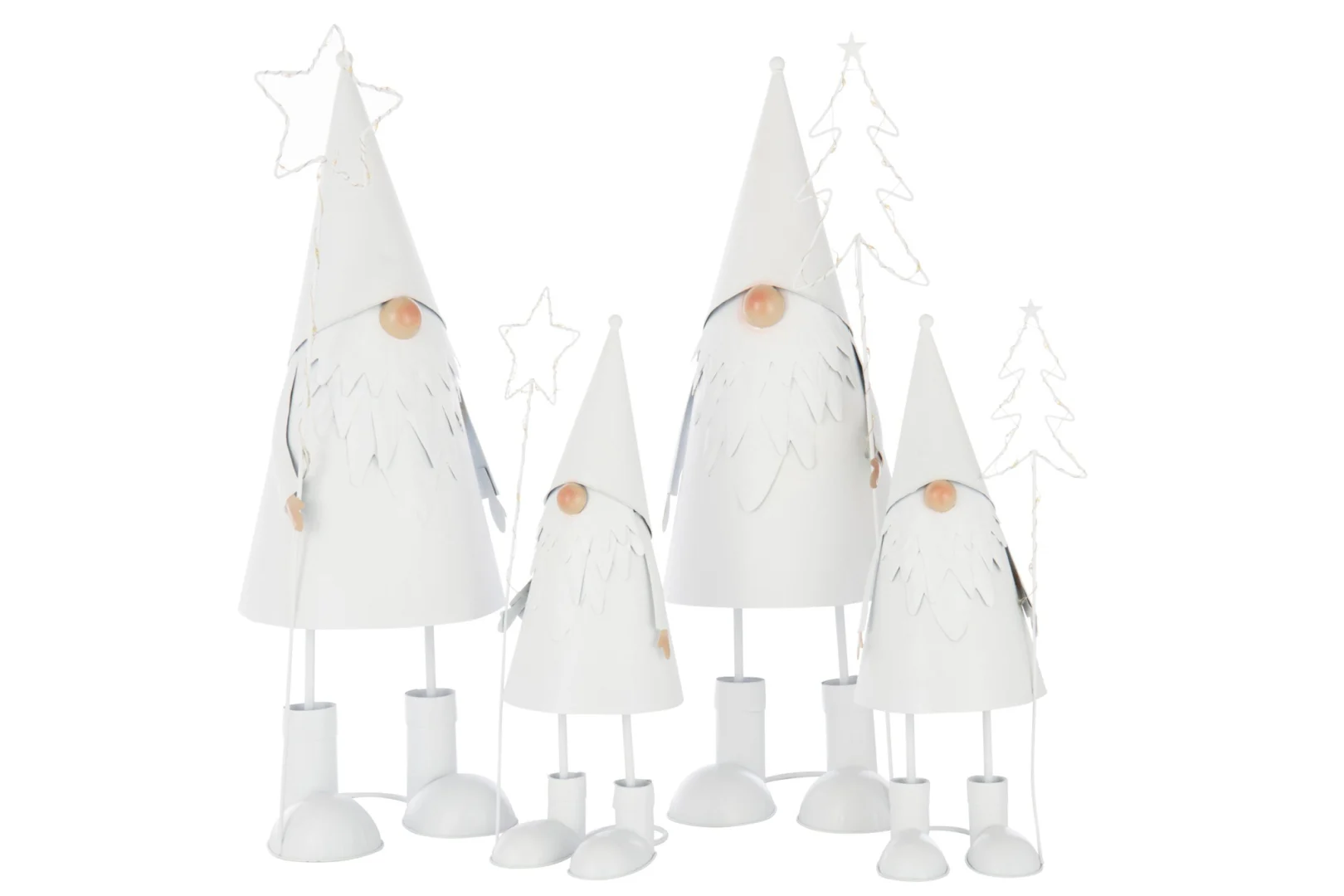 Kerstboom Hoonsil Metaal Wit H54 cm - Set van 2 - Afbeelding 3