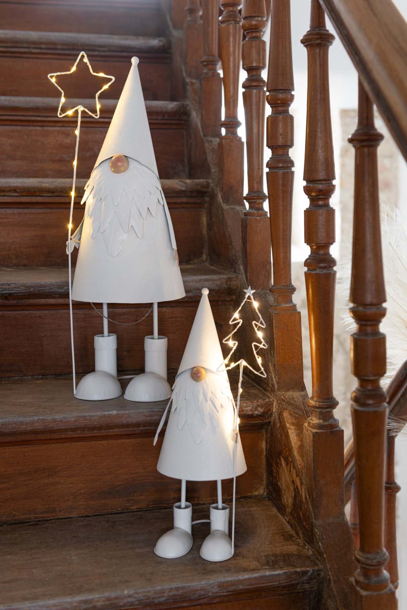 Kerstboom Hoonsil Metaal Wit H54 cm - Set van 2 - Afbeelding 4