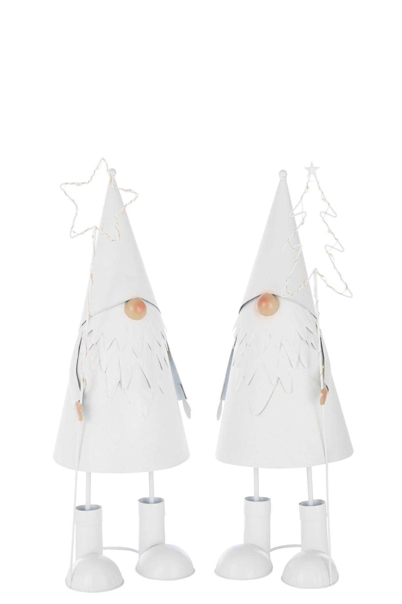 Kerstboom Hoonsil Metaal Wit H54 cm - Set van 2 - Afbeelding 5