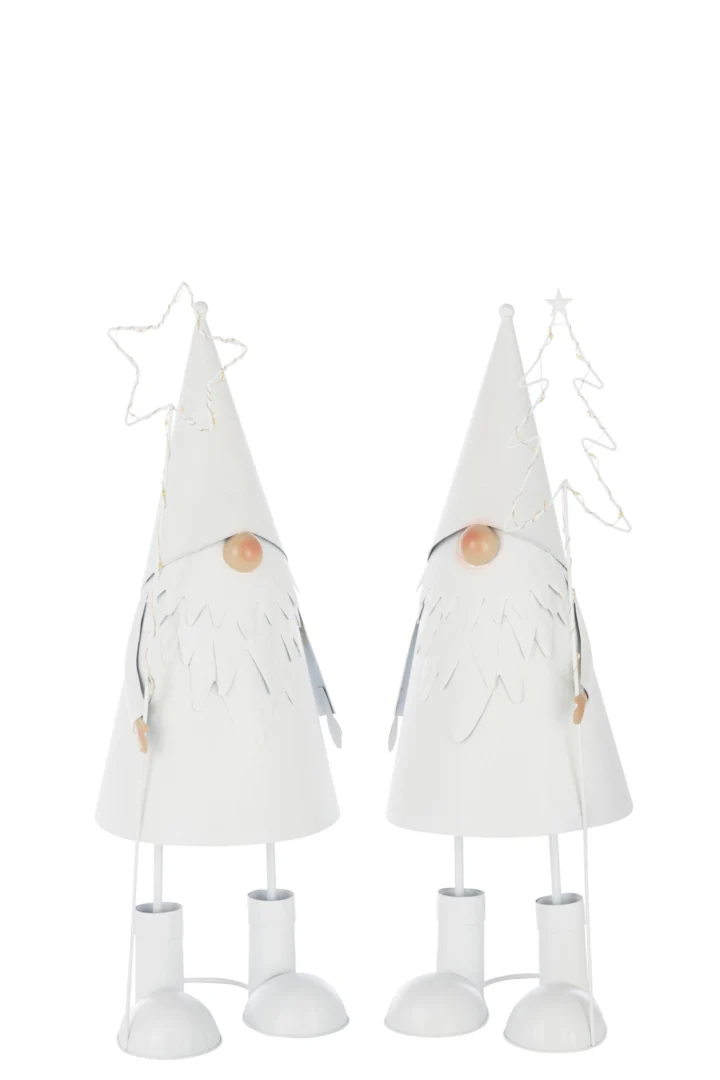 Kerstboom Hoonsil Metaal Wit H54 cm - Set van 2 - Afbeelding 5