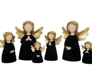 Decoratiefiguur Grillol Polyresin Zwart H22 cm - Set van 2