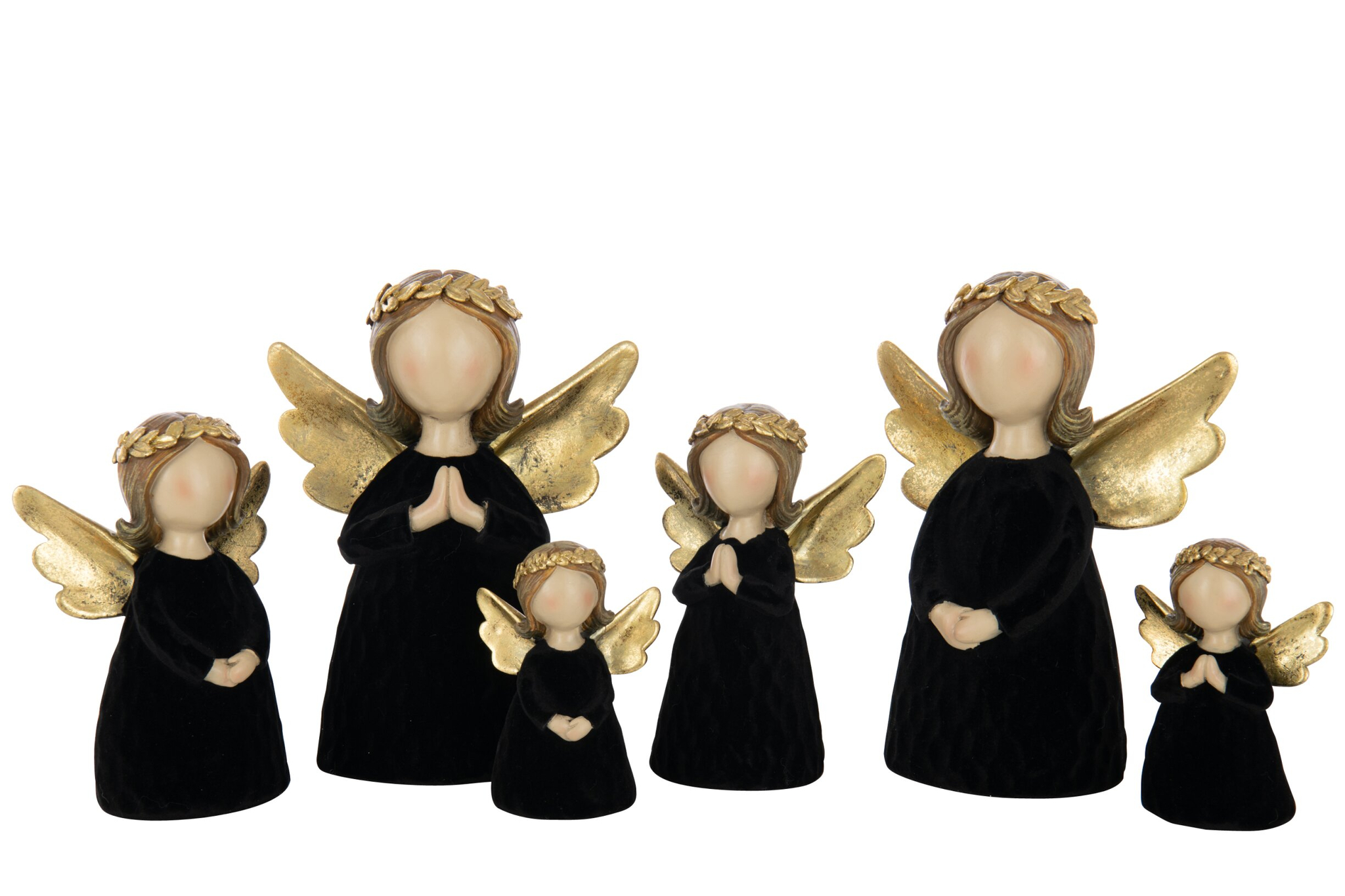 Decoratiefiguur Grillol Polyresin Zwart H22 cm - Set van 2