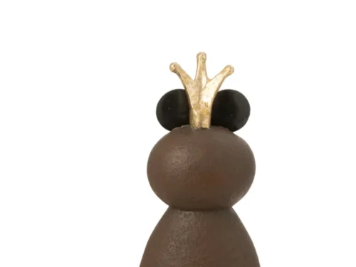 Woonaccessoire Ceevas Bruin, slank decoratiestuk met goudaccenten en donkerbruine afwerking