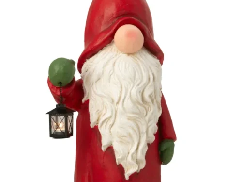 Meerkleurig Windlicht Rakero 106 cm, rode kerstman met lan­taarn en witte baard