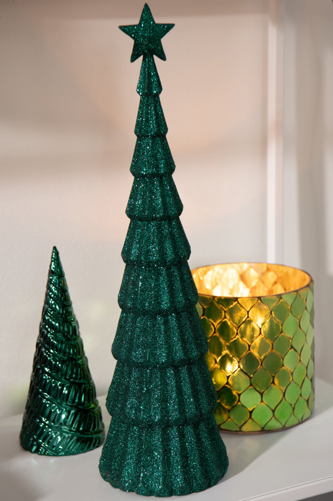Kunstboom Kaaltira Kunststof Groen H38 cm - Set van 2