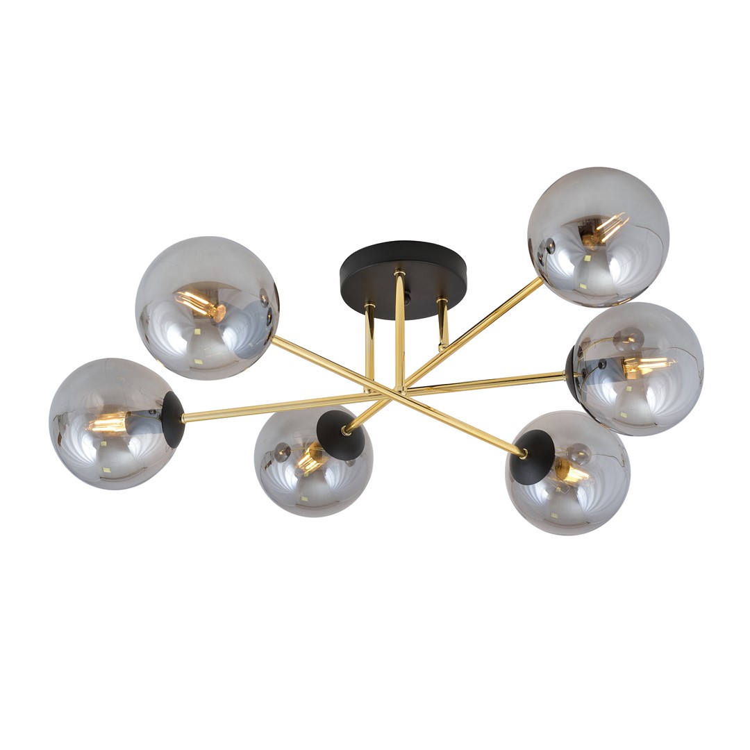 Plafondlamp Tolvella Zwart Ø14 cm