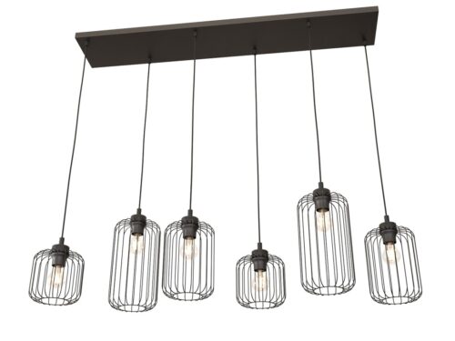 Hanglamp Meevund zwart Ø16 cm met zes verstelbare draadkappen en industriële uitstraling