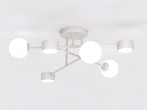 Witte Plafondlamp Zuskor Ø10 cm met 6 lichtpunten, strak design en moderne uitstraling