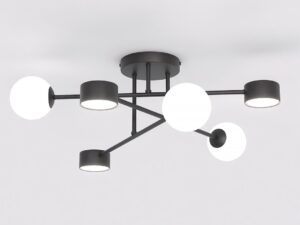 Plafondlamp Fludora Zwart Ø10 cm
