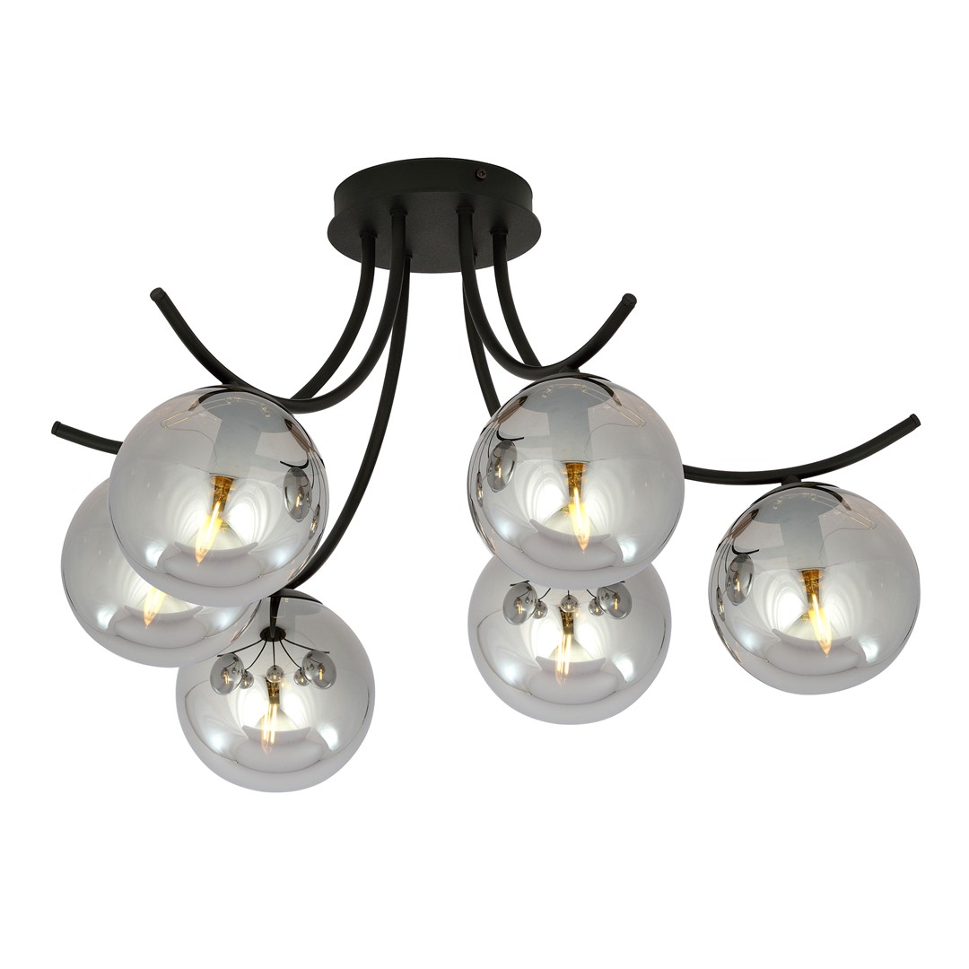 Plafondlamp Daurmek Zwart Ø14 cm