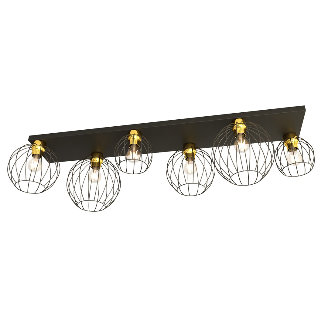 Plafondlamp Greillano Zwart Ø24 cm