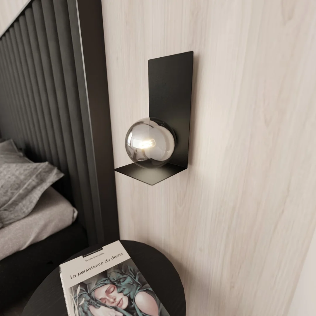 Wandlamp Plymouth Ø14 zwart staal - Afbeelding 2