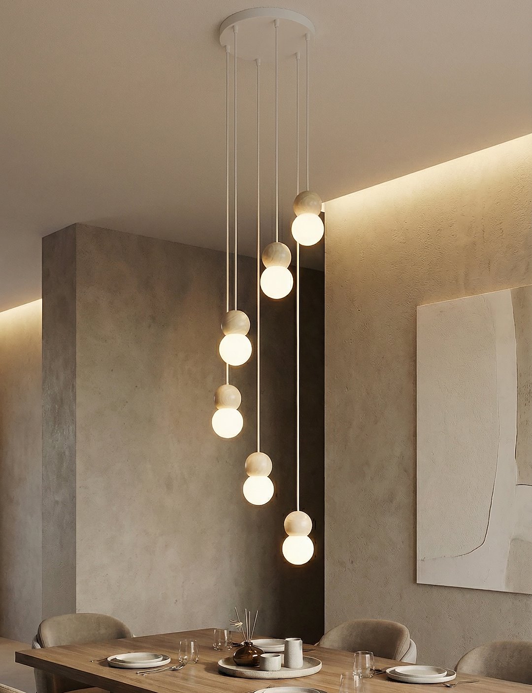Hanglamp Koman Wit Ø10 cm - Afbeelding 2