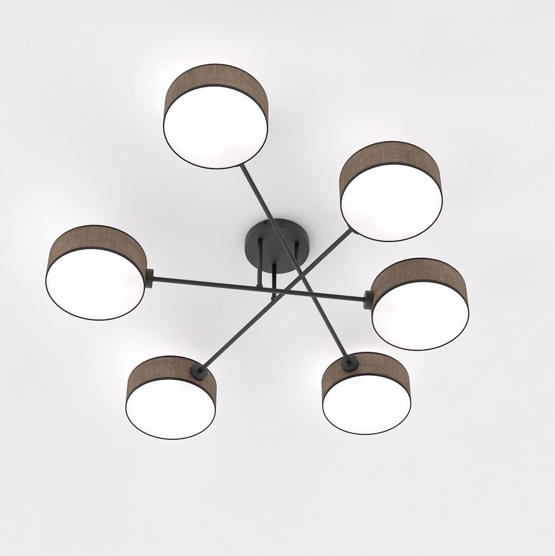 Plafondlamp Finel Bruin Ø20 cm - Afbeelding 2