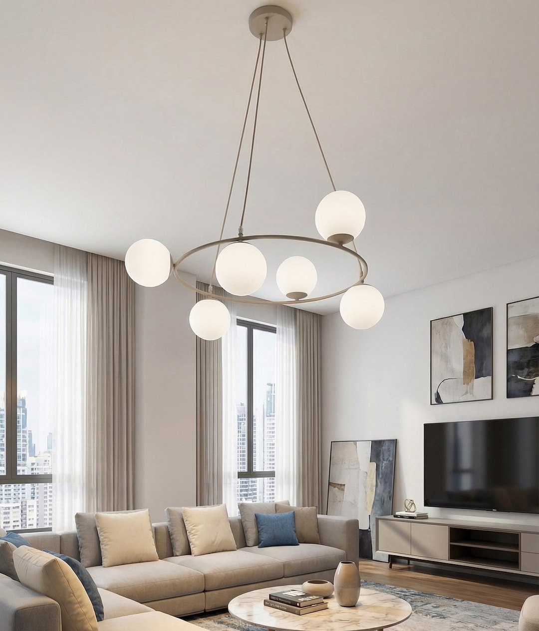 Hanglamp Kaudes Beige Ø14 cm - Afbeelding 3