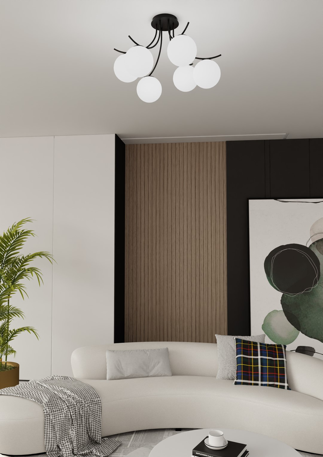 Plafondlamp Doornen Zwart Ø15 cm - Afbeelding 3