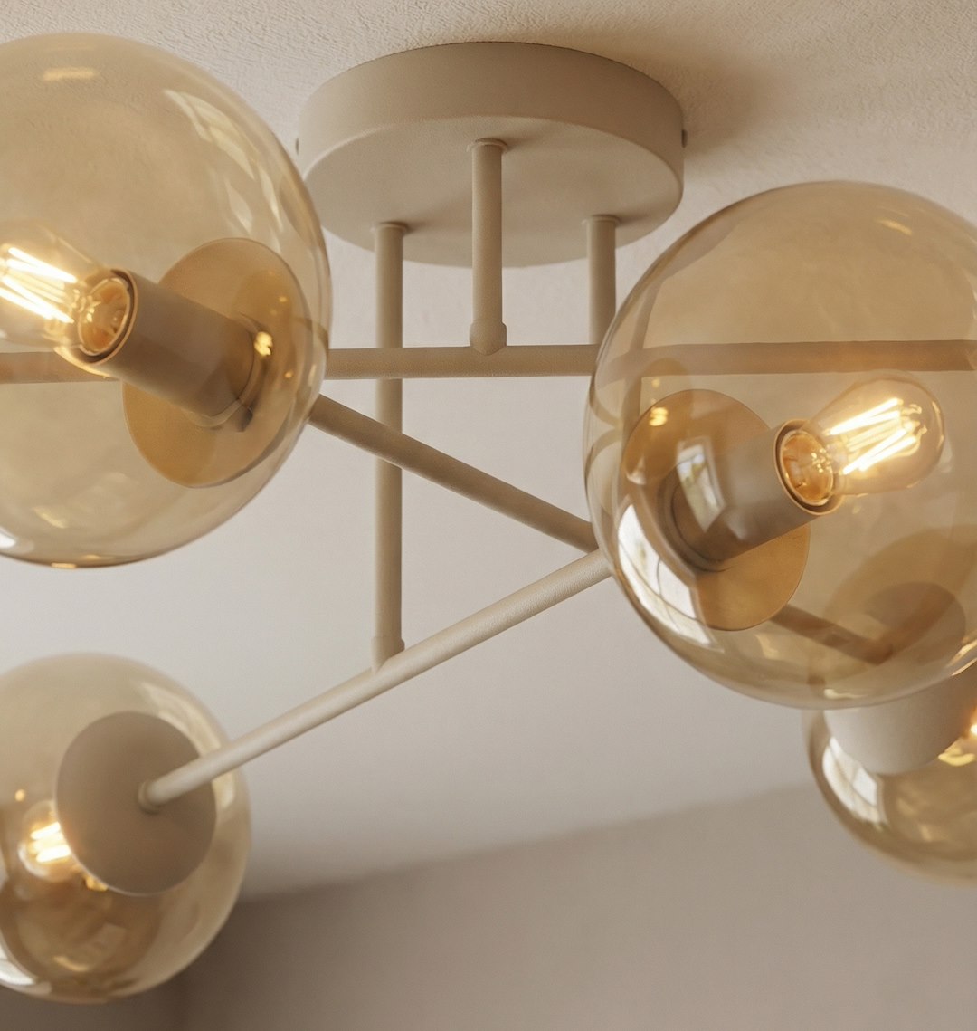 Plafondlamp Flalen Beige Ø14 cm - Afbeelding 4