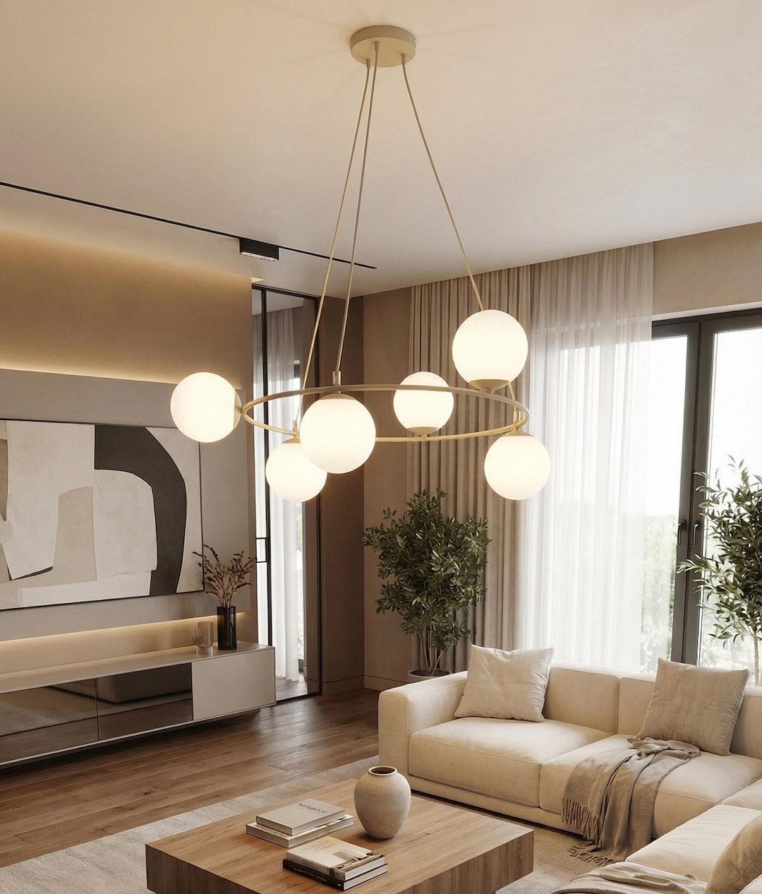 Hanglamp Kaudes Beige Ø14 cm - Afbeelding 4