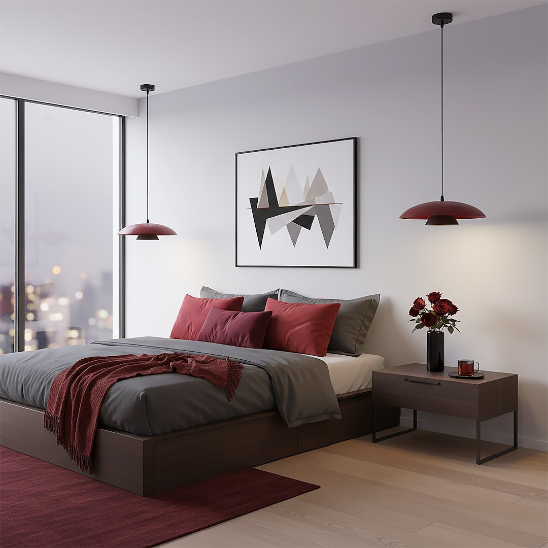 Hanglamp Heby Bordeaux - Afbeelding 4