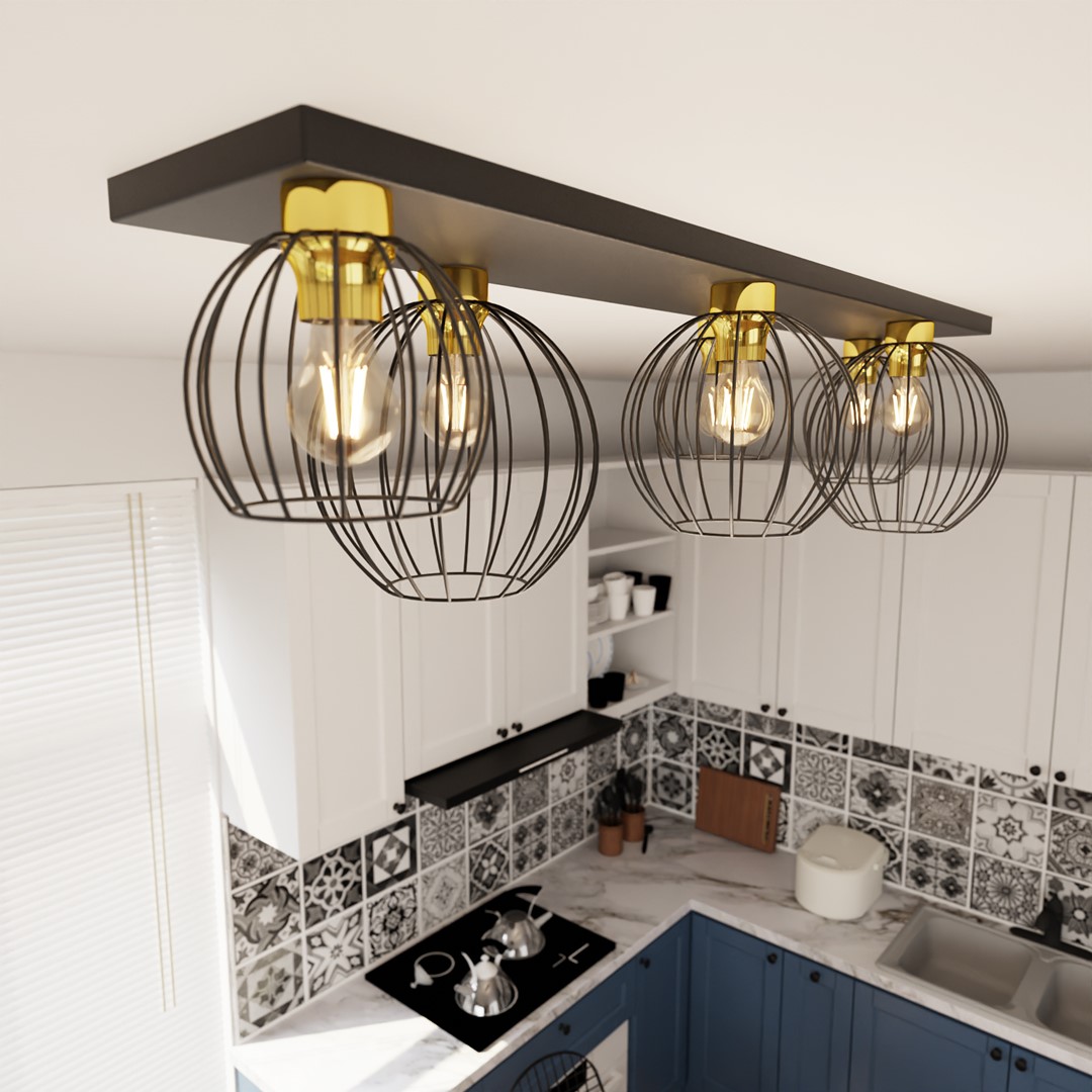 Plafondlamp Greillano Zwart Ø24 cm - Afbeelding 4