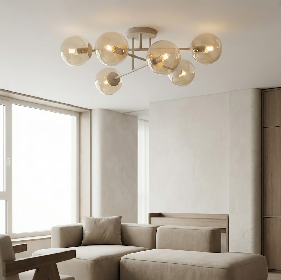 Plafondlamp Flalen Beige Ø14 cm - Afbeelding 5