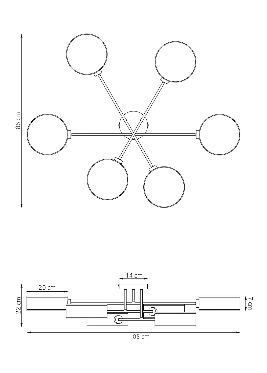Plafondlamp Prollero Bruin Ø20 cm - Afbeelding 5
