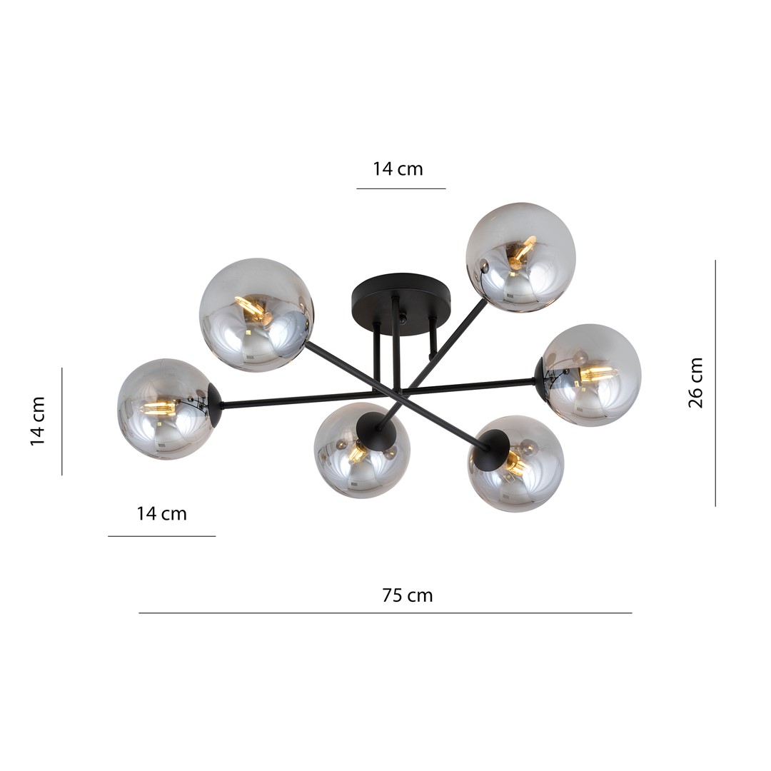 Plafondlamp Hoian Zwart Ø14 cm - Afbeelding 6