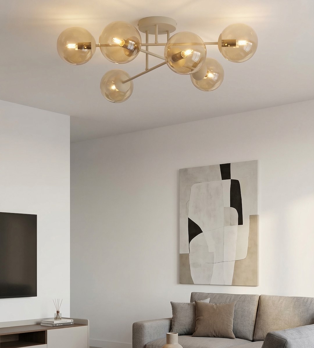 Plafondlamp Flalen Beige Ø14 cm - Afbeelding 6