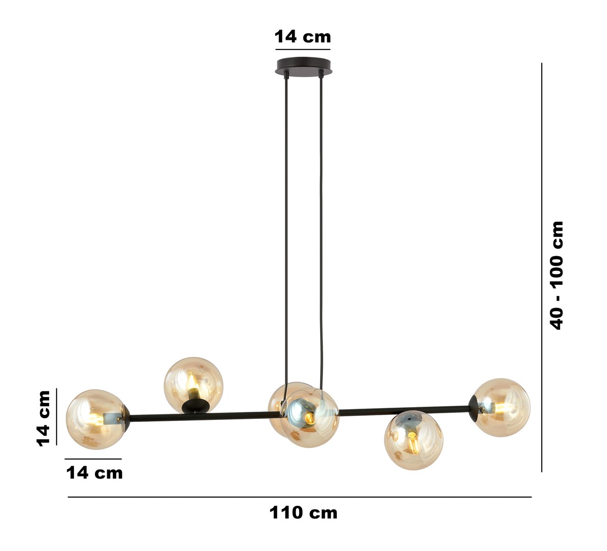 Hanglamp Vaunton Zwart Ø14 cm - Afbeelding 7