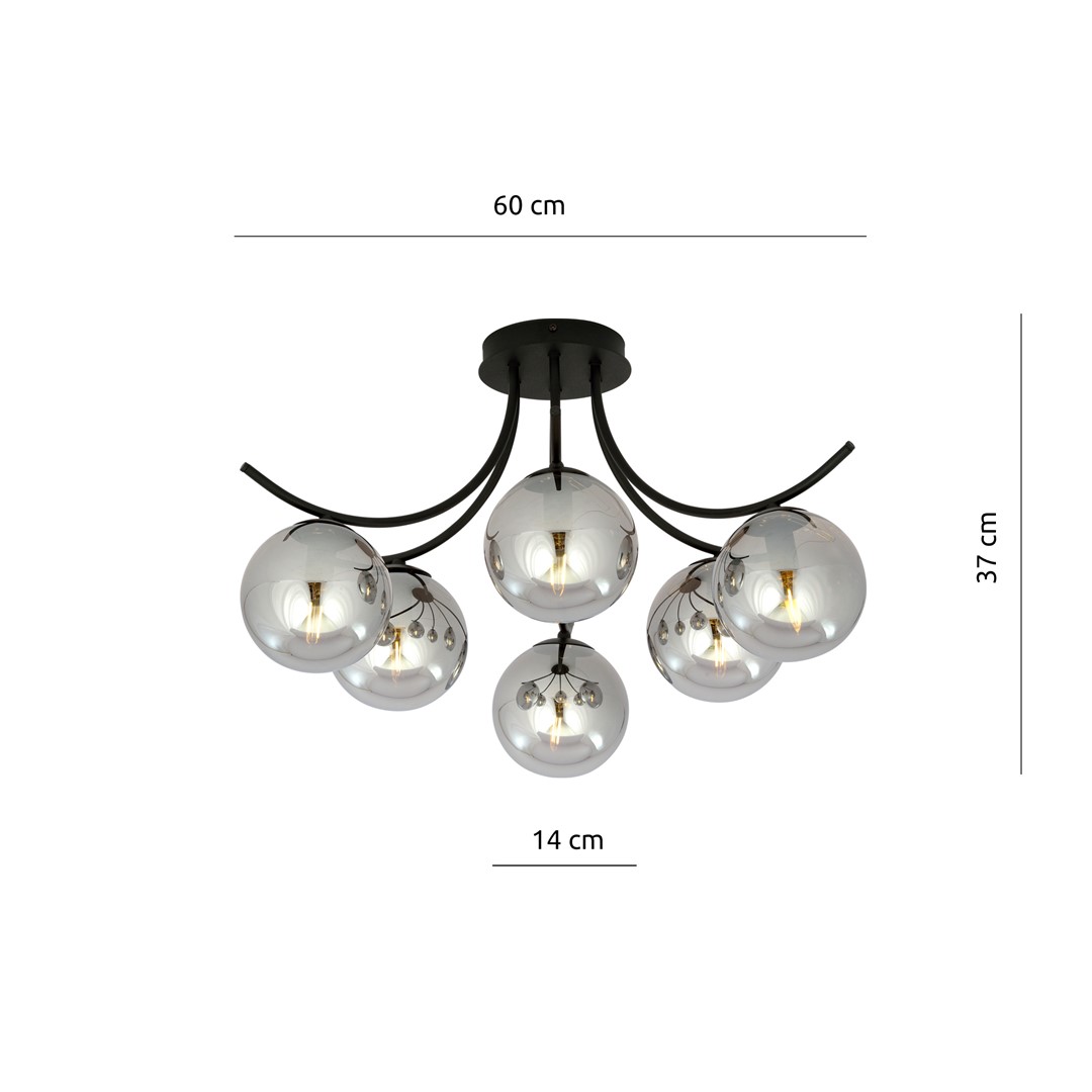 Plafondlamp Daurmek Zwart Ø14 cm - Afbeelding 7
