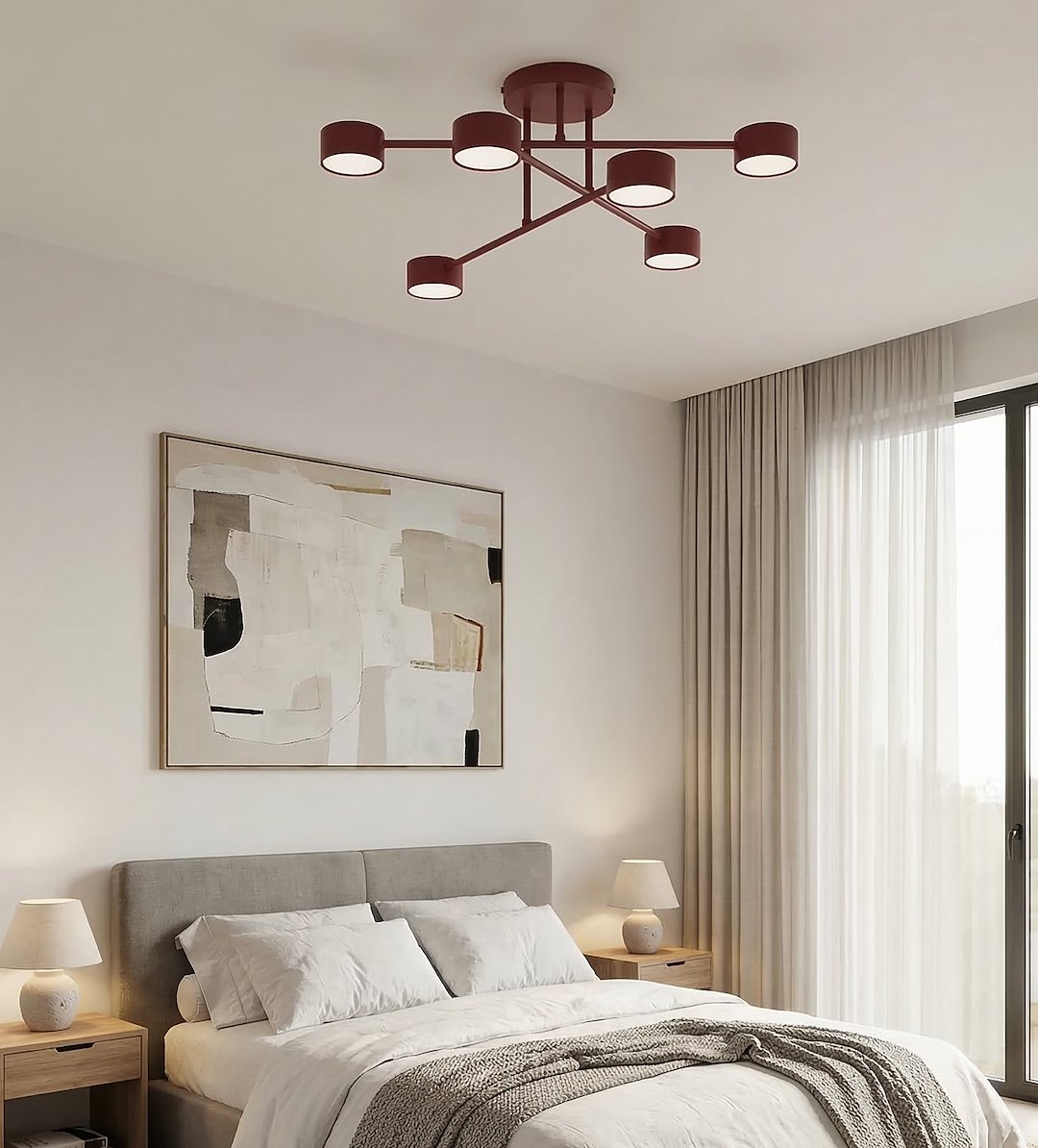 Plafondlamp Causon Bordeaux - Afbeelding 9