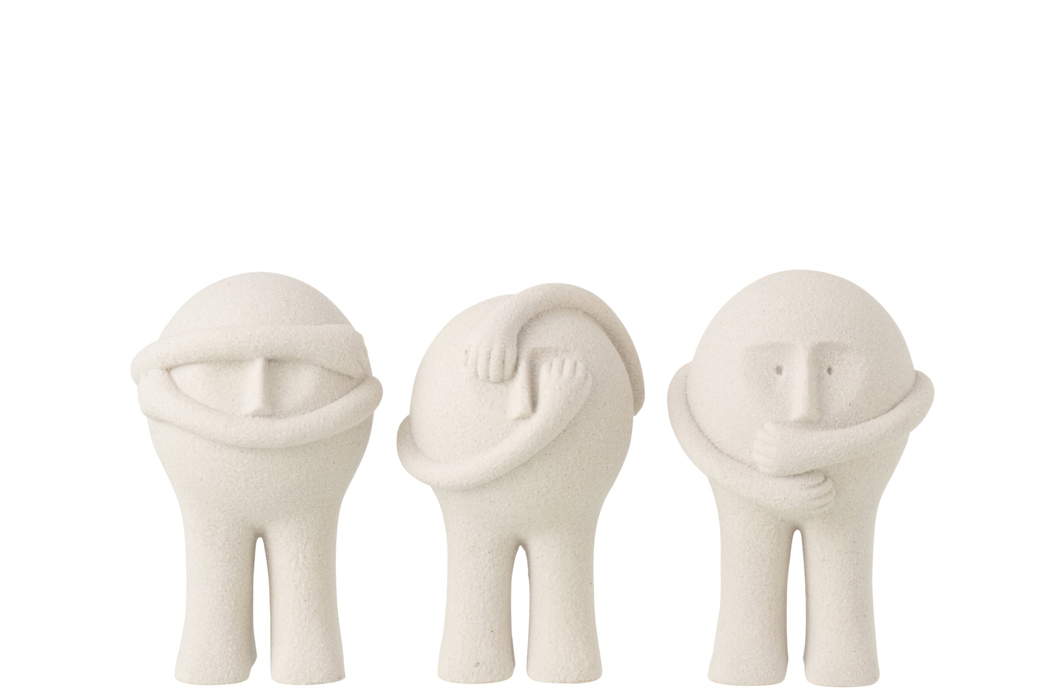 Beeld Griestin Polyresin Grijs H18 cm - Set van 3 - Afbeelding 2