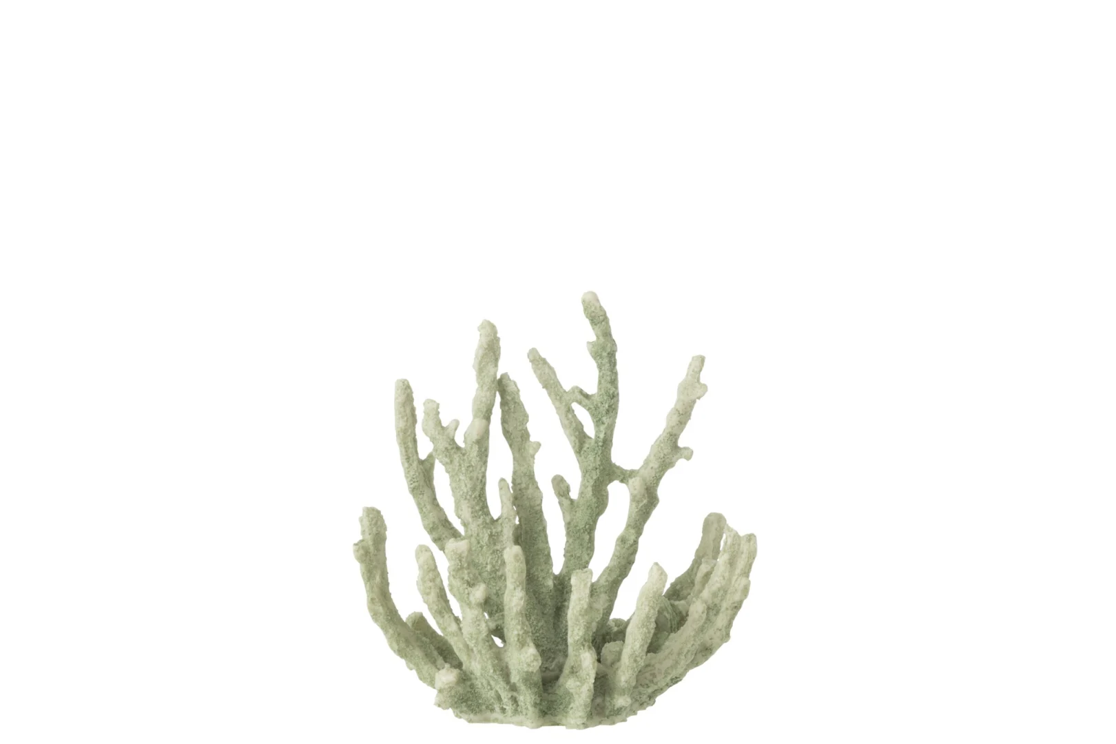 Woonaccessoire Braudoro groen polyresin, compact koraalvormig decoratiestuk met stevige uitstraling
