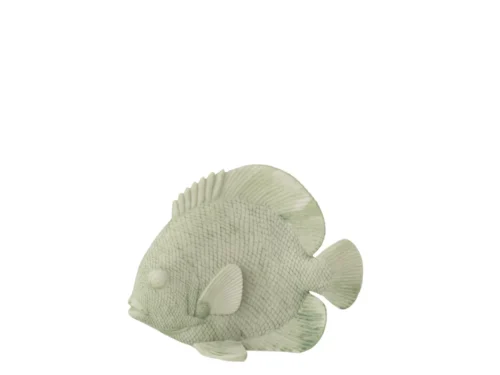 Decoratiefiguur Baassoro mintgroene vis van polyresin, H16 cm, met rustige en stijlvolle uitstraling