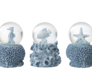 Sneeuwbol Tauskino Polyresin Blauw - Set van 3