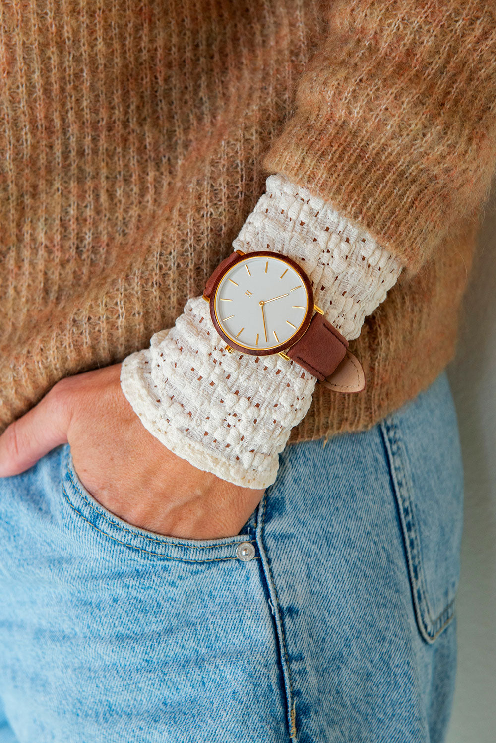 Horloge Sleiband Warm Grijs - Afbeelding 3