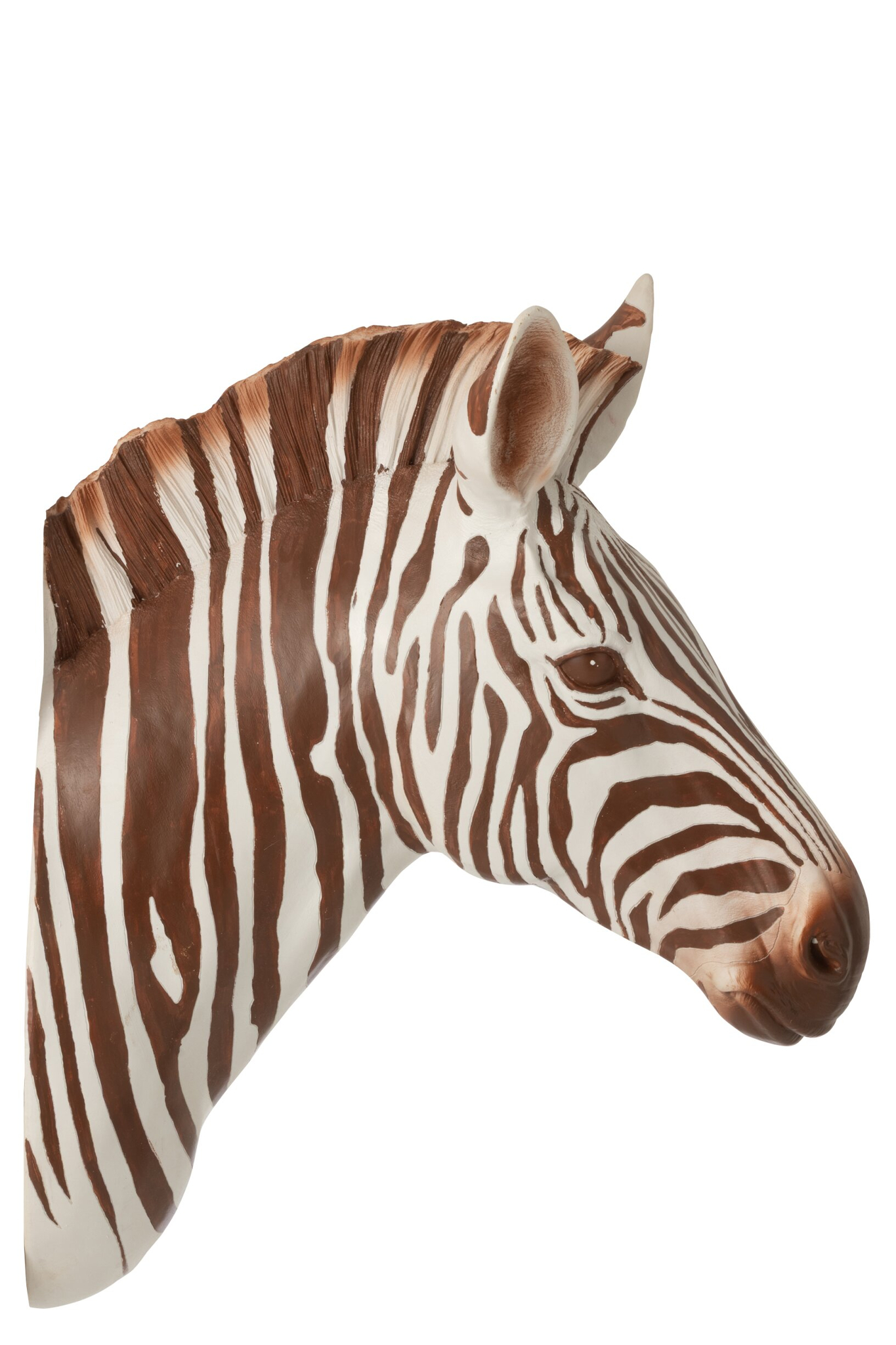 Klauler bruine zebra wanddecoratie, hangend ornament met realistische details en groot formaat H78 cm