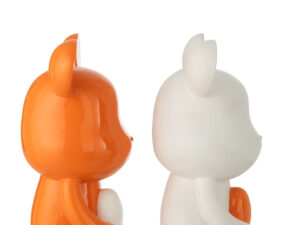 Decoratiefiguur Staaldek Polyresin Wit H60 cm - Set van 2